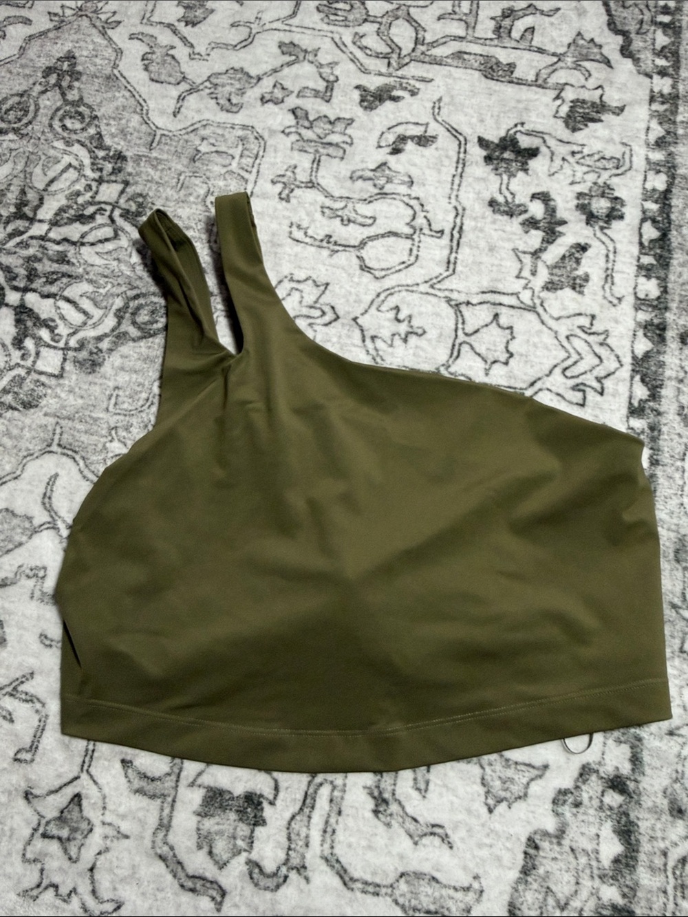 Fabletics Olive One-Shoulder Crop Tank
